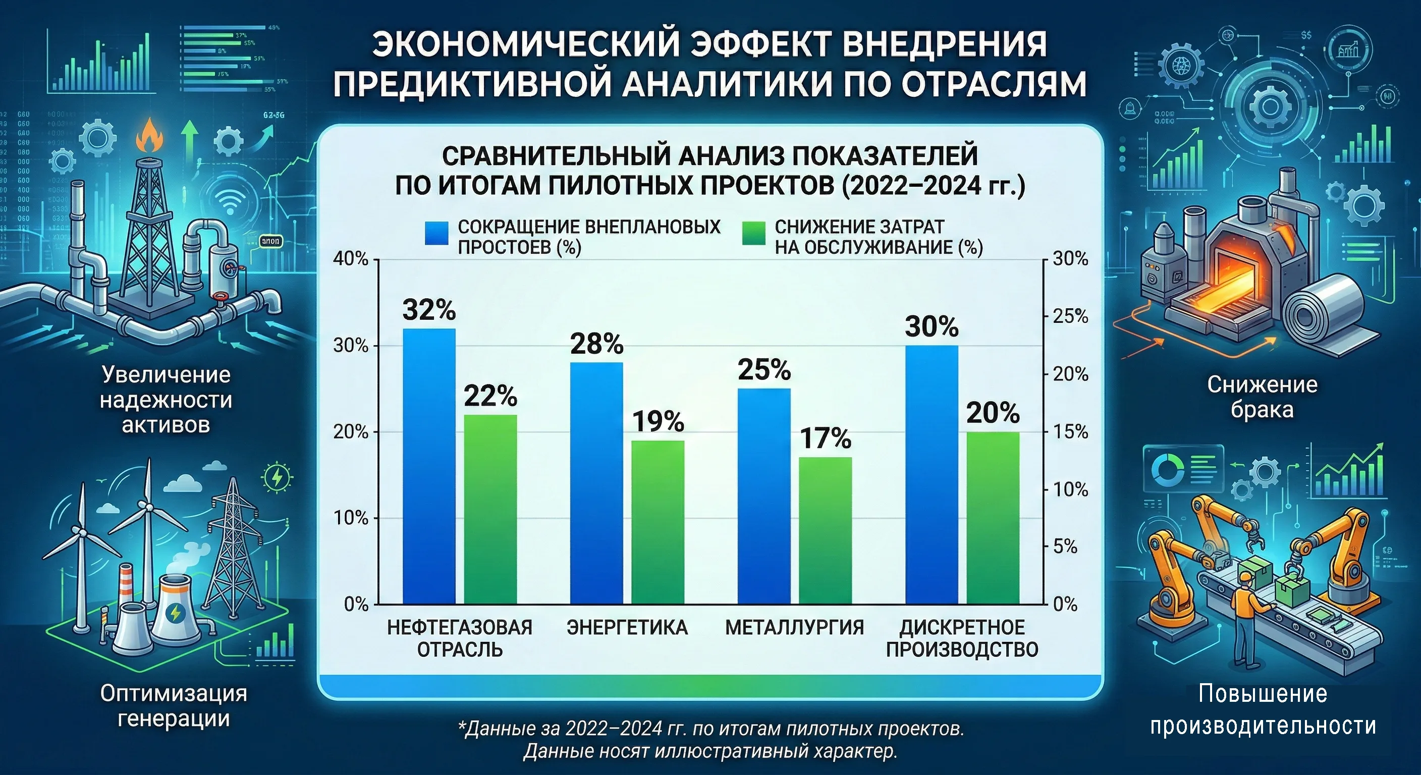 Экономический эффект внедрения предиктивной аналитики по отраслям
