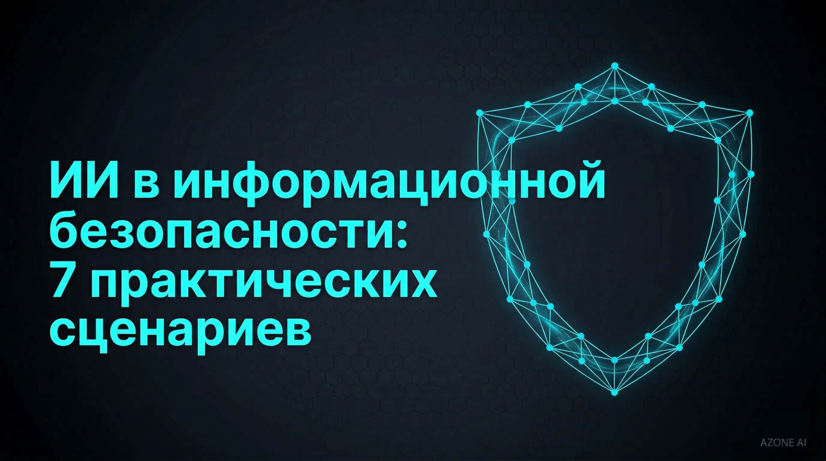 ИИ в информационной безопасности: нейросетевой граф и щит — обложка статьи AZONE AI